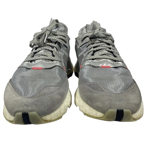Adidas Nite Jogger Running Shoes Mens Sz 12.5 Gray Silver Reflective Sneakers - Picture 2 of 7