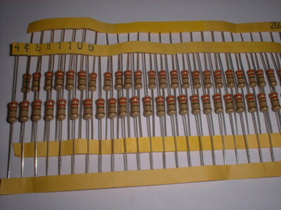 25x 2,2 Ohm / 0,5 Watt Carbon Film Resistor Ø3x9mm