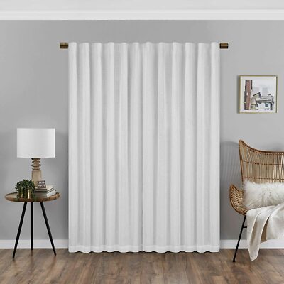 Eclipse Absolute Zero Nora Solid White Rod Pocket Curtain Panel 50 x 84