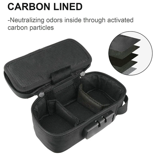 Smell Proof Stash Bag Carbon Lined stash Bag Lock Discreet Secure Rolling Box - Picture 5 of 12