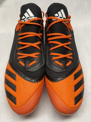 adidas Bounce G28252 Men s NWOB Athletic Baseball Cleats Orange Black Size 16