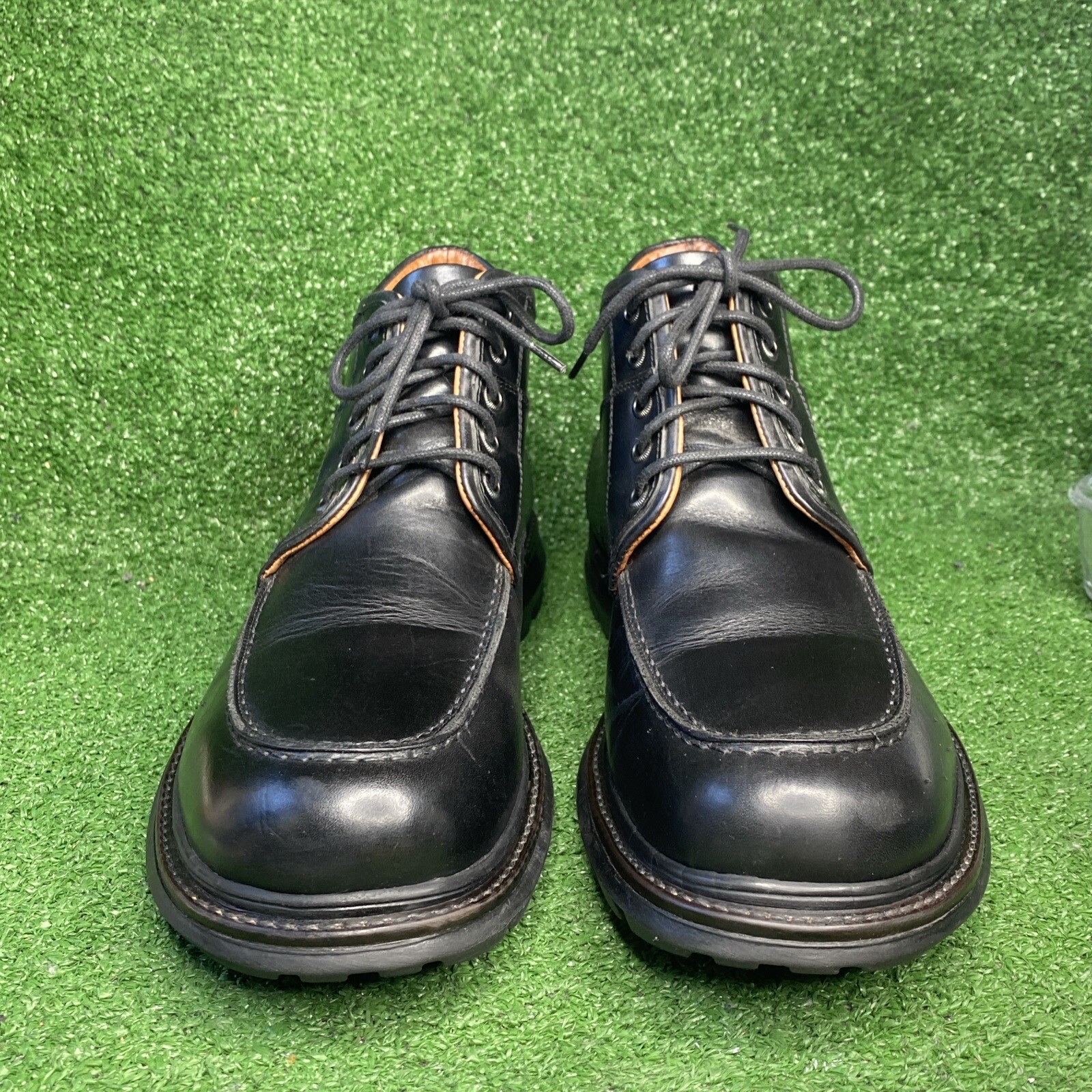 MEN'S RUGGED BOOTS 11 M BLACK LEATHER JOHNSTON & MURPHY EXCELLENT