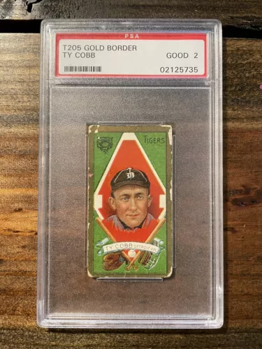 1911 T205 Gold Border Ty Cobb PSA 2 Detroit Tigers
