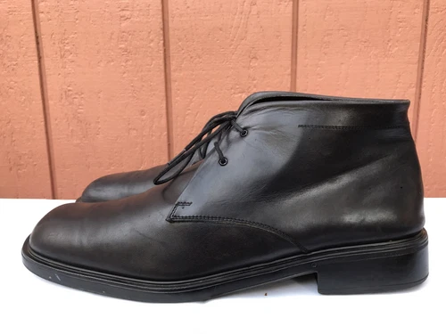 EUC SALVATORE FERRAGAMO Chukka Brown Leather Lace-up Ankle Boots Mens 12 D Italy