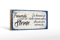 Holzschild Spruch Freunde Wie Sterne Sind Immer Da 27X10 Cm Schild