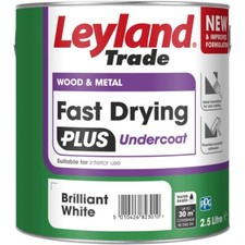 Leyland Trade Fast Drying Plus Undercoat Brilliant White Paint 2.5L