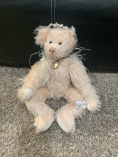 ANNETTE FUNICELLO COLLECTIBLE BEAR JOINTED STUFFED TEDDY BEAR PINK ANGEL