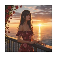 Manga Styel Pop Art Print Wrapped Canvas Stretched On Wood Frame 24"x24"