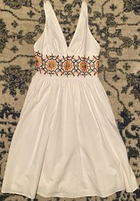Marc Jacobs Women's Dress Size 4 White Cotton With Embroidered Waist BNWOT