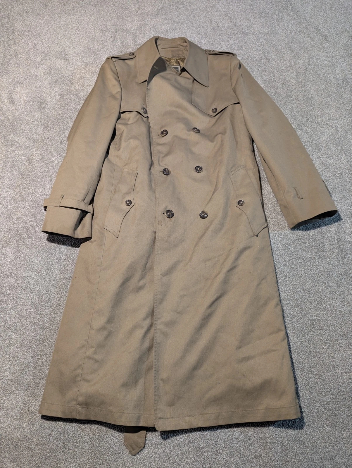 Christian Dior Monsieur Trench Manteau Homme 40L Doublé Laine Vintage Double Poitrine 