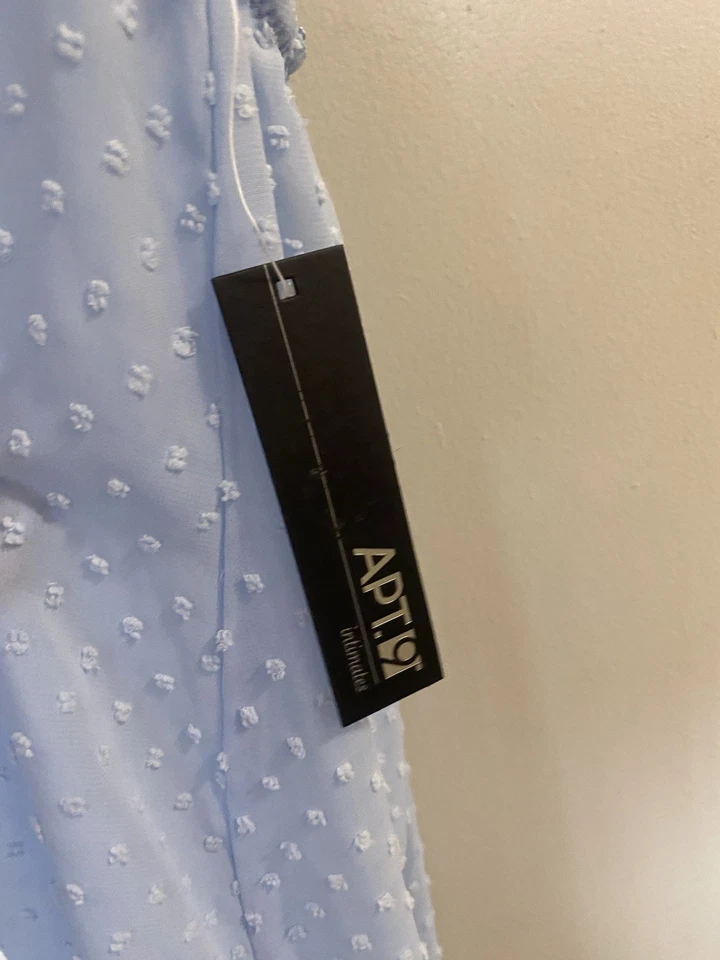 Apt 9 Camisón Transparente Mujer L Grande Azul Claro Blanco Lunares Texturizados Nuevo Con Etiquetas Nuevo Foto 4 de 4