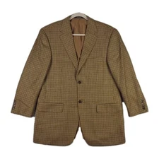 Arnold Brant Loro Piana Cashmere Sport Coat Shepherd's Check 42R Sleeves -1.5"