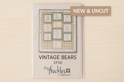 Vintage Bears Quilt Pattern ST110 The Freckles Collection NEW UNCUT Hard To Find
