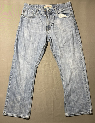 Wrangler Jeans Co Relaxed Boot Cut Men's 34x30 Light Wash Denim Blue Jeans