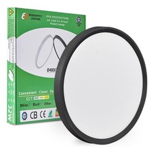 15.8 Inch Black LED Flush Mount Ceiling Light, 32W, 3480LM, 3000K/4000K/6000K