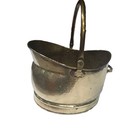 Vtg Large Brass Coal Log Bucket Scuttle W/ Swing Handle  — photo 5