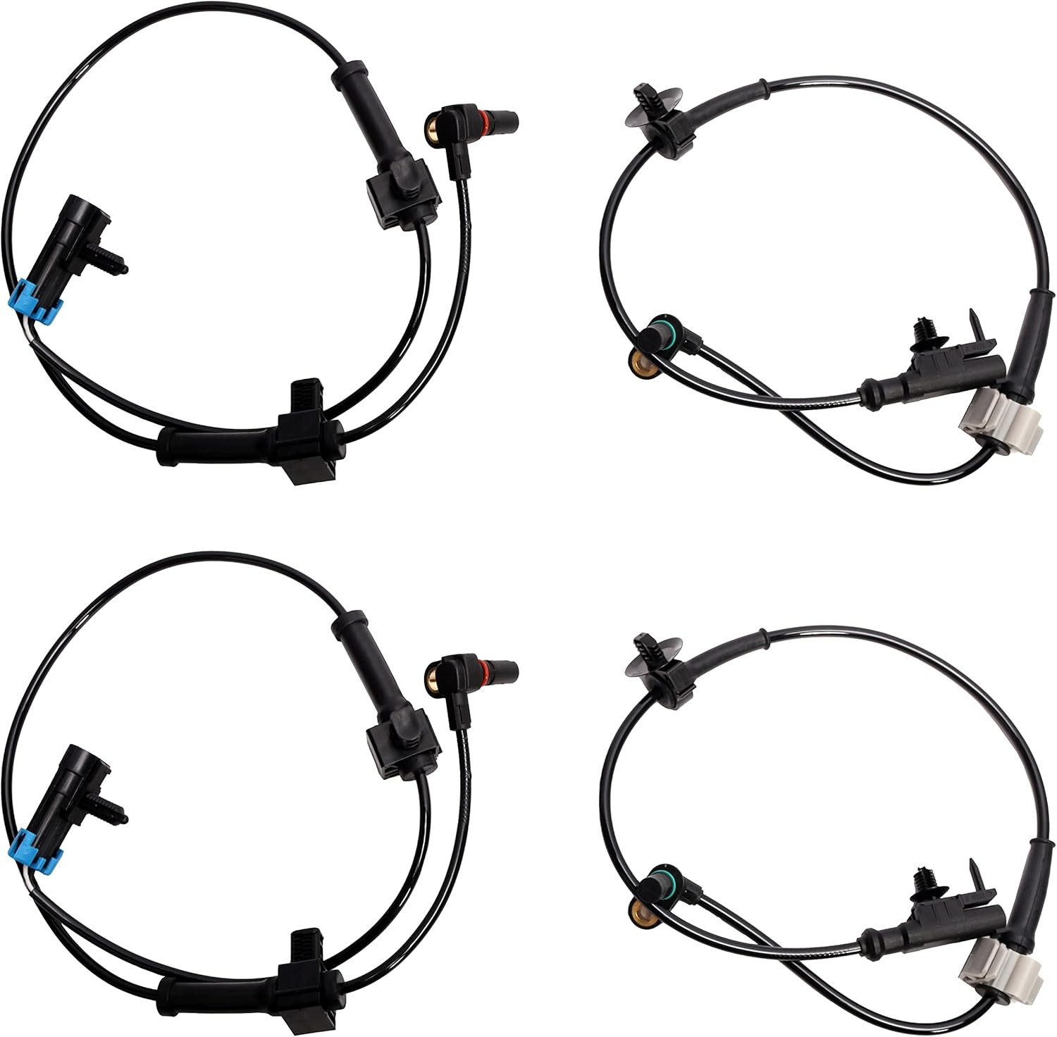 Front and Rear Left & Right ABS Wheel Speed Sensor 2 Pair for Chevy... 