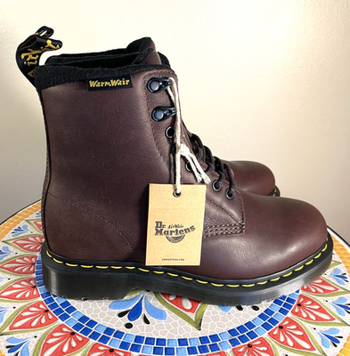 Dr. Doc Martens 1460 Pascal WarmWair Brown Leather Womens 8 Mens 7 Boots Winter