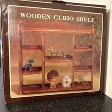 Vintage Wooden Curio Shelf Display Trinkets Shelving NEW OLD STOCK NIB 14 h 16 L