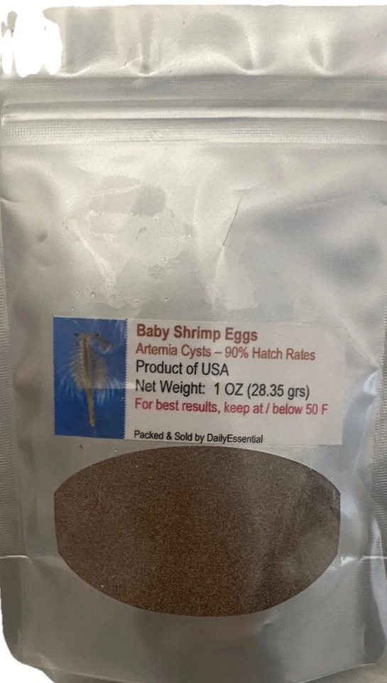 Huevos de camarón en salmuera bebé quistes de artemia 90 % tasa de eclosión 01 oz, 2 oz, 16 oz Betta Foto 3 de 3