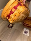 Longaberger Handwoven Wood Basket Lot w/ Handles Holiday Cheer Bayberry ￼ — photo 8