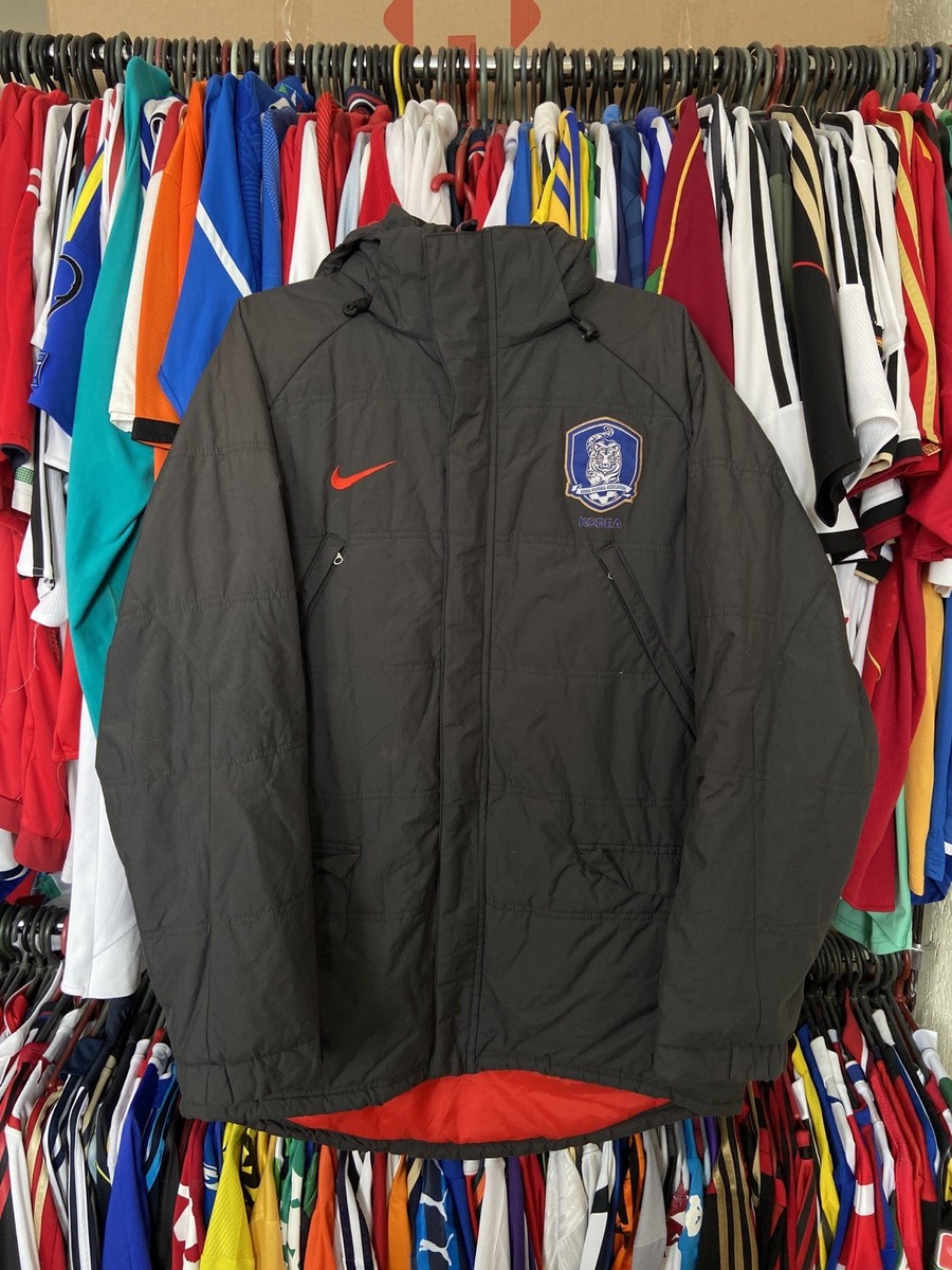 KOREA 2006 2008 FOOTBALL SOCCER PUFFER HOODED JACKET NIKE sz M MEN