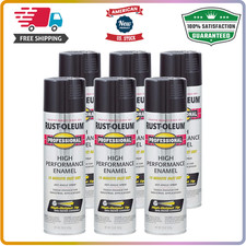 Rust-Oleum 7579838 High Performance Enamel Spray Paint, 15 Oz 6 pk Gloss Black
