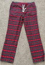 Vineyard Vines Mens Lounge Pajama Pants Red Plaid Flannel Drawstring Pockets Med