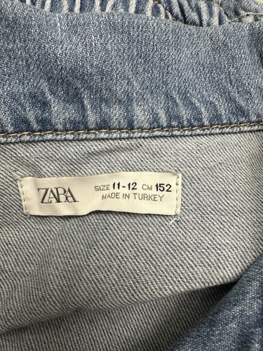 ZARA Jumpsuit Youth 11-12 C#152 Denim Long Sleeve Retro SNAP - Picture 3 of 3