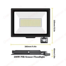 10W-400W LED Floodlight Outdoor Security Light PIR Motion Sensor Lights IP66 sum