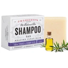 J·R·LIGGETT'S All-Natural Shampoo Bar, Tea Tree & Hemp Oil Formula - Supports