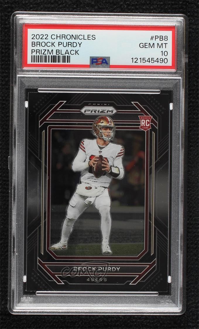 2022 Panini Chronicles Prizm Black Brock Purdy #PB-8 PSA 10 GEM MT Rookie RC