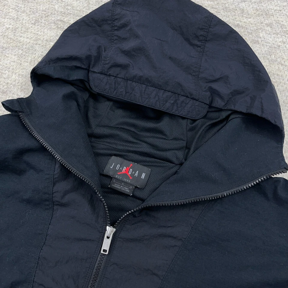 Chaqueta Jordan Vintage Y2K Hombres Grande Negra Pullover Cortavientos Anorak Air Adulto Foto 4 de 4