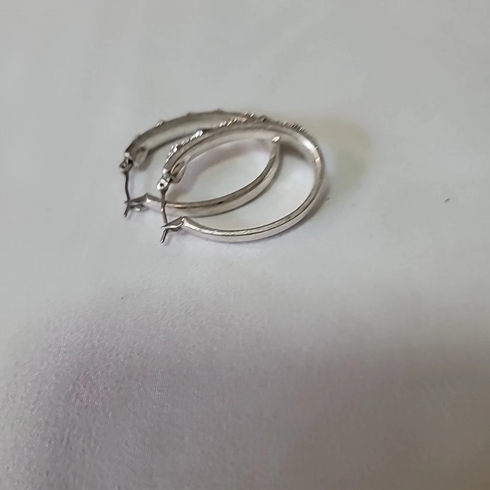 Pendientes de aro ovalados de turquesa sintética tono plata Lucky Brand boho chic Foto 4 de 4