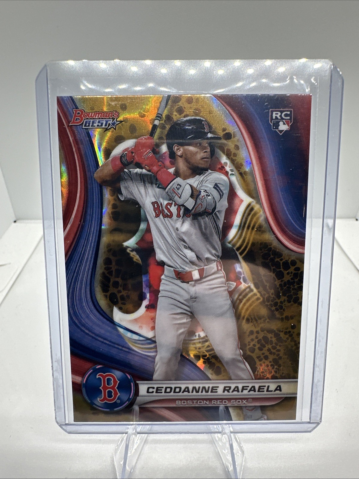 2024 Bowman's Best Ceddanne Rafaela #14 Gold Lava Refractor 45/50 (RC)
