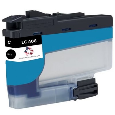Compatible Ink Cartridge For Brother LC406 Cyan-USA