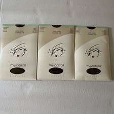 Vtg 3 Pair M J Carroll Control Top Ultra Sheer Sandalfoot Pantyhose Size A USA