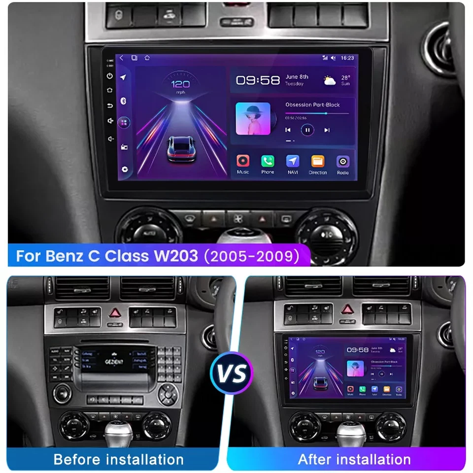 for Mercedes Benz C-Class W203 2004-2007 Android 15.0 Car GPS Stereo Radio 2+32G - Image 4 of 4