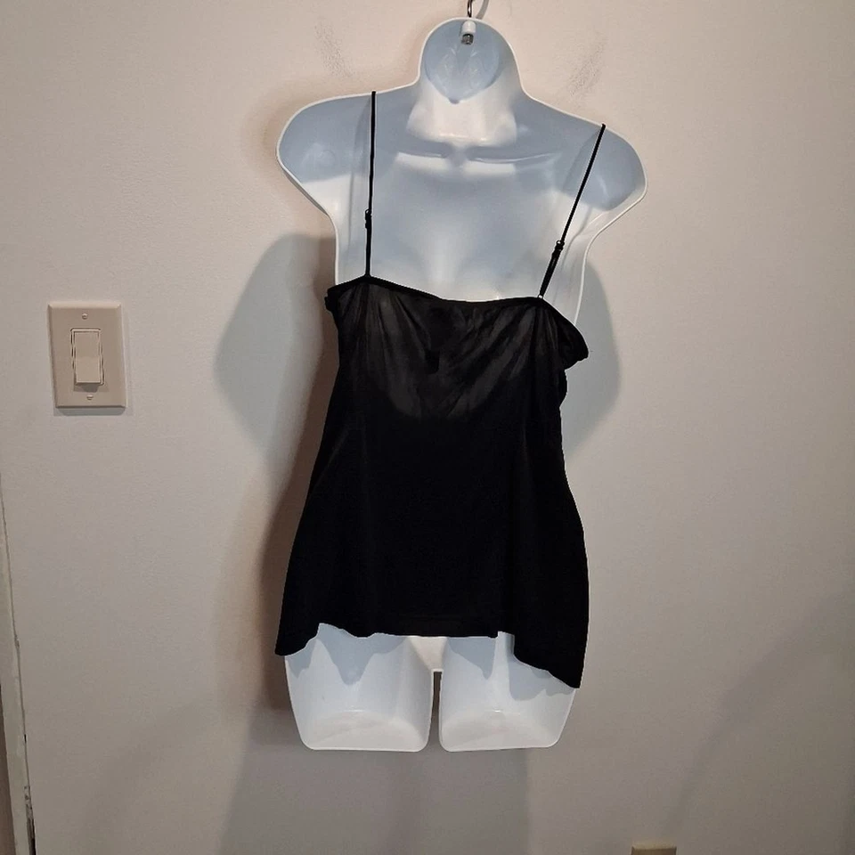 Akris Punto Size 10 Black Adjustable Straps Camisole Tank Top - Image 3 of 4