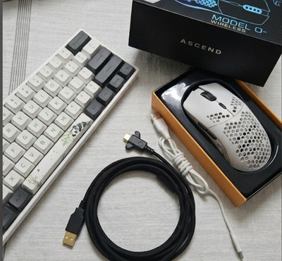 Skyloong SK61 Keyboard Panda Glorious Model O Minus Wireless Gaming Mouse Bundle