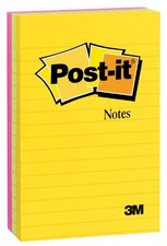 3M 6603AU Post-it Lined Notes 4" x 6" Floral Fantasy 100 Sheets