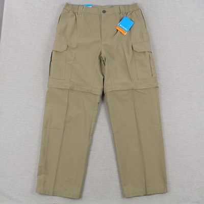 Columbia Crested Butte Convertible Pants Mens Size M x 30 Khaki Cotton Nylon