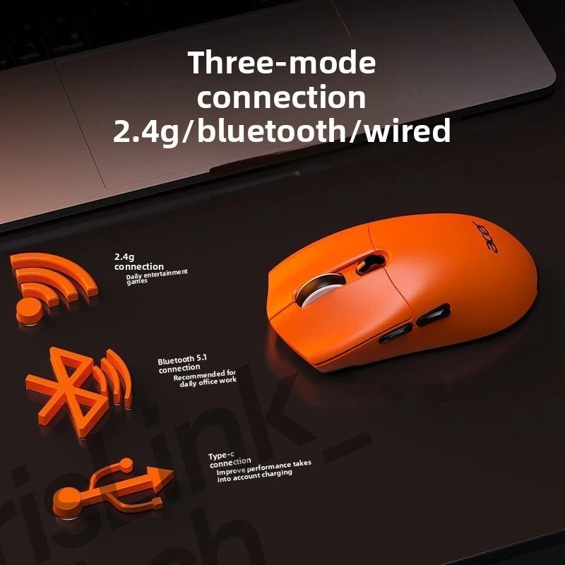 Acer 2.4G Wireless Bluetooth Tri-Mode Lightweight Gaming Mouse 10000DPI - Image 3 of 4