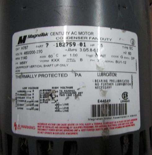 MAGNETEK H767 HP1.5 PH3 200-230/460V RPM 1140