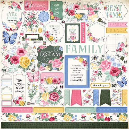 Kit Colección Carta Bella Bloom 12"x12" Papel Pegatinas Echo Park Papel - Imagen 2 de 5