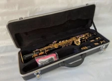 Professional Black Gold Soprano Straight Saxophone, Open Box, Free Shipping