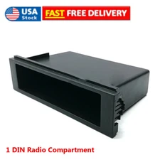Single 1 Din Car Stereo Radio Dash Case Cup Holder Storage Box CD Player Unit US