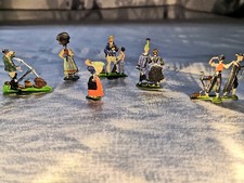 6 Extra feine Zinn Compositionsfiguren Hafen 1882 E. Heinrichsen Nürnberg 