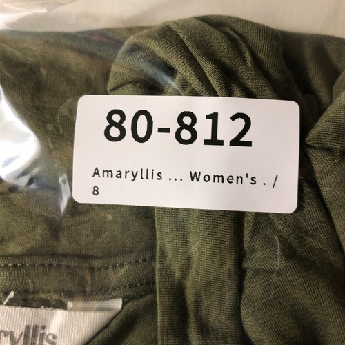Amaryllis Top Womens Medium Olive Oversize Hi-Low Short Sleeves Flowy Tee - Picture 8 of 8