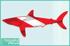 SHARK Shaped DIVE Flag Vinyl Decal #2 Car Truck Sticker SCUBA Diving Decal